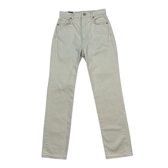 Reformation Cynthia High Rise Straight Jeans 24 Bone Cream Denim Button Fly - Picture 1 of 13